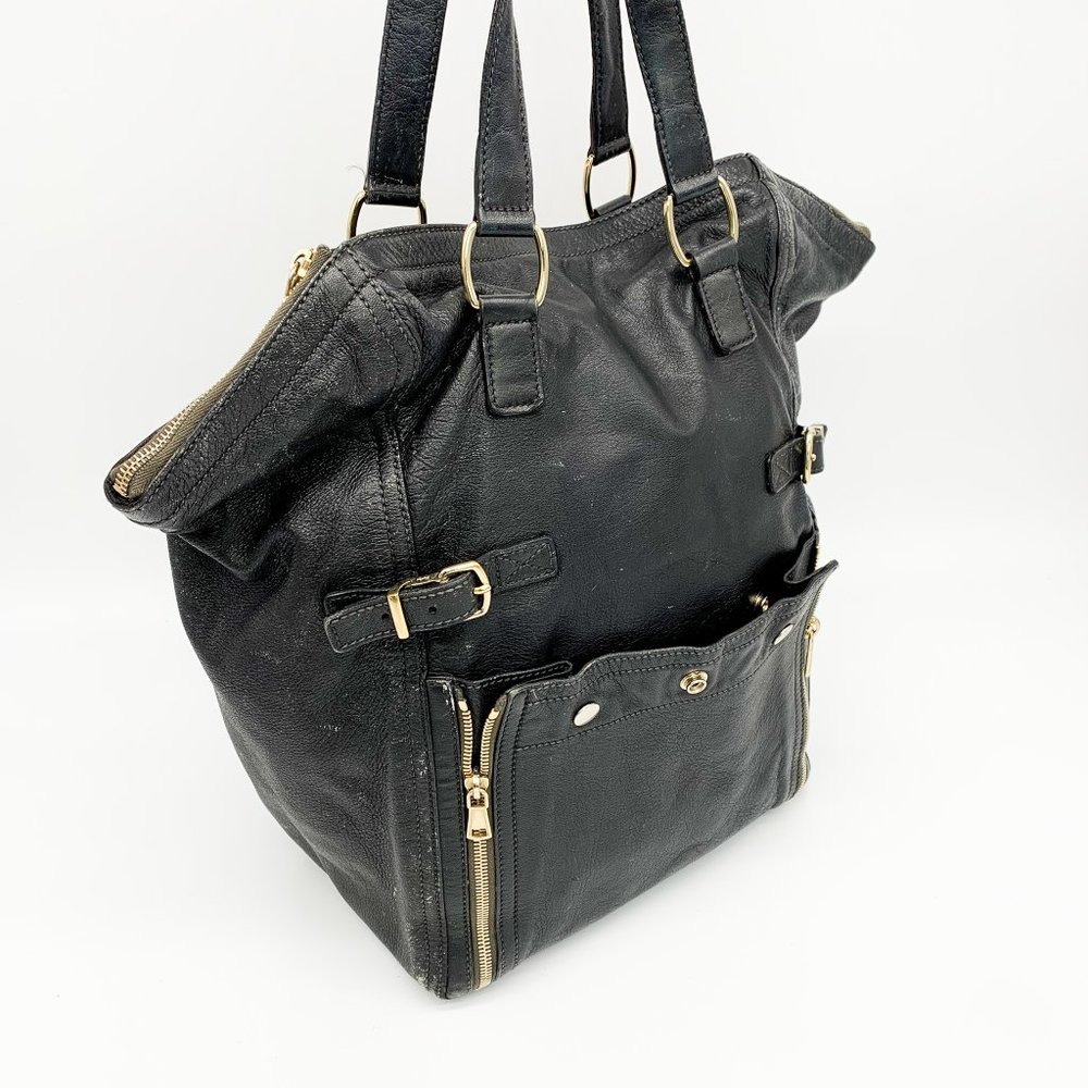 YVES SAINT LAURENT Downtown Leather Tote Bag Black - Picture 2 of 10